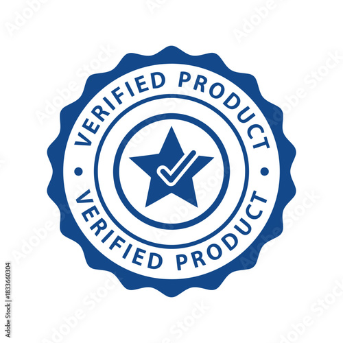 Verified product badge icon: quality assurance & trust certification Vector