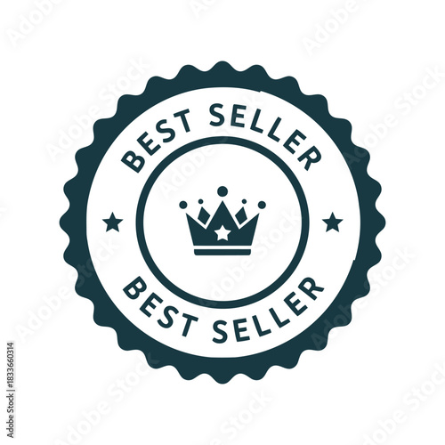 Best seller crown award badge   premium product sales icon Vector