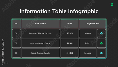 information table infographic