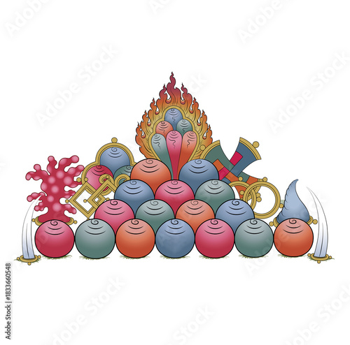 Norbu design tibetan art illustration