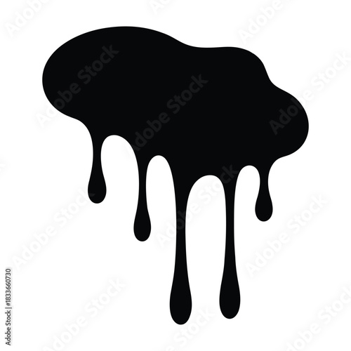 Dramatic ink blot with dripping paint effect for creative design projects now