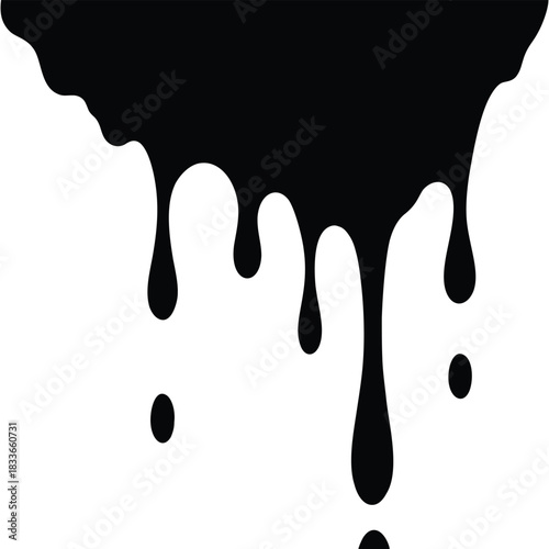 Bold black paint drips down with a modern design appeal for creative projects