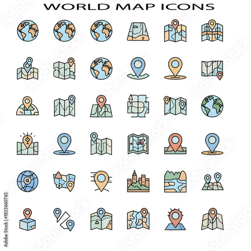 World Map Global Illustration