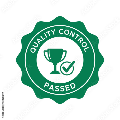 Quality control passed certified badge | product approval seal Vector
