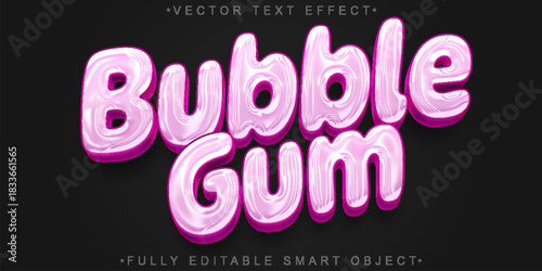  Bubble Gum Candy Style Vector Fully Editable Smart Object Text Effect