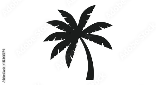 A striking tropical palm tree design showcasing a dark bold form silhouette