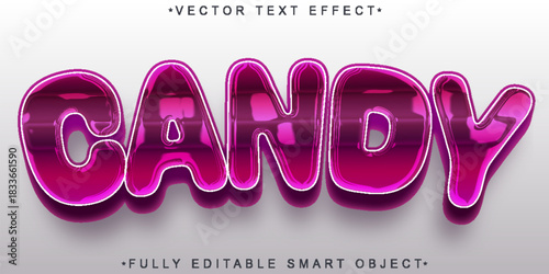  Cute Pink Candy Vector Fully Editable Smart Object Text Effect