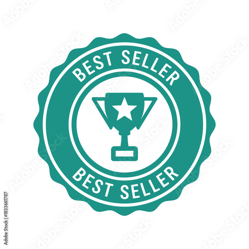Best seller award badge icon for top product recognition Vector