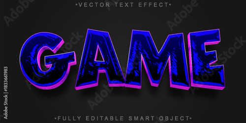  Game Arcade Pixel Vector Fully Editable Smart Object Text Effect
