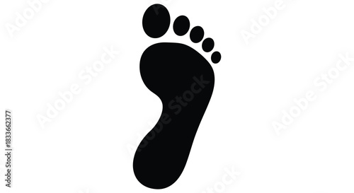 a simple black footprint illustration on a white background clearly depicting a human foot silhouette