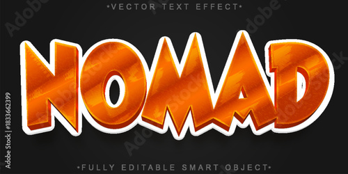  Nomad Wanderer Adventure Vector Fully Editable Smart Object Text Effect