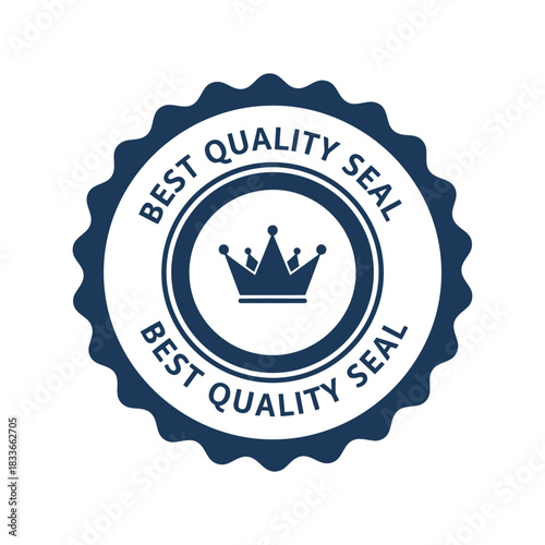 Elite quality product seal badge vector icon with crown Vector