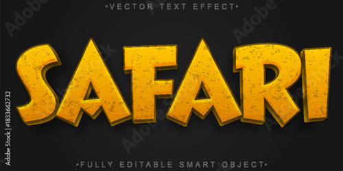  Safari Wildlife Adventure Vector Fully Editable Smart Object Text Effect