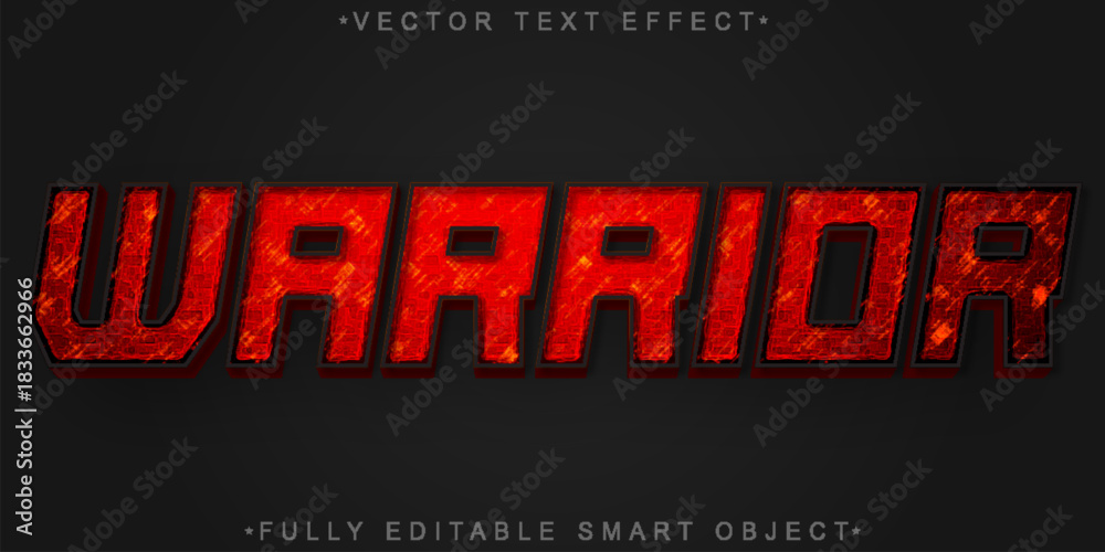 Fototapeta premium Warrior Soldier Combat Vector Fully Editable Smart Object Text Effect