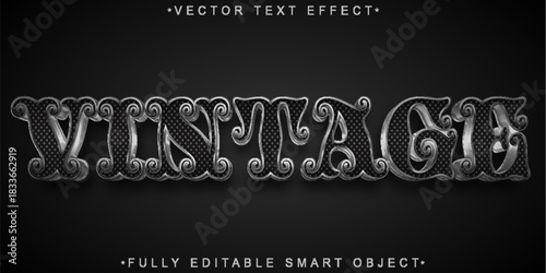 Vintage Retro Old Style Vector Fully Editable Smart Object Text Effect