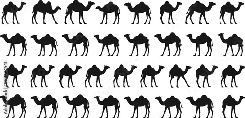 Set of gardening and farming icons: tools, plants, wheelbarrow, lawnmower, fence, and other cultivation equipment symbols,