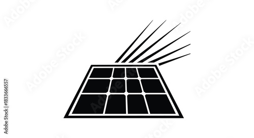 A striking image of a solar panel its design emphasized in black and white silhouette
