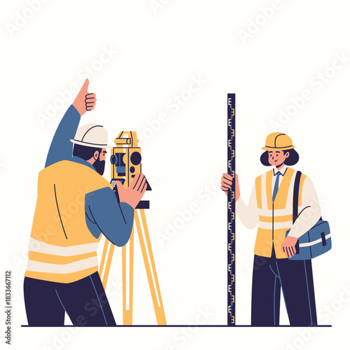 surveyor giving field instructions illustration