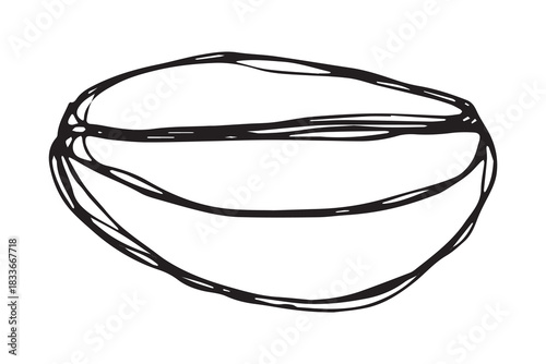 Hand drawn fresh roasted coffee bean Arabica robusta seed doodle Single element for print, web, design, decor