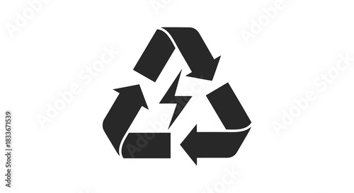 A striking black illustration of the universal recycling symbol a classic design silhouette