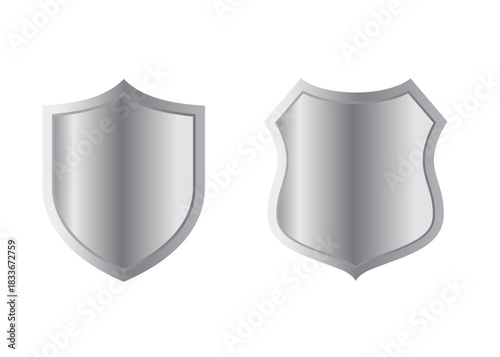 Silver metal shield stock illustration
