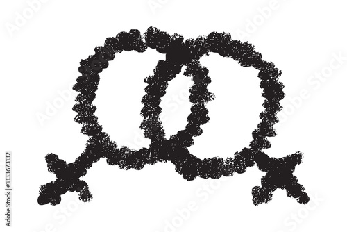 Hand drawn lesbian identity sign Symbol used to represent sex and gender