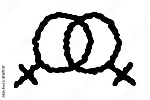 Hand drawn lesbian identity sign Symbol used to represent sex and gender