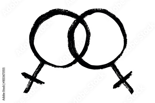 Hand drawn lesbian identity sign Symbol used to represent sex and gender