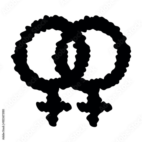 Hand drawn lesbian identity sign Symbol used to represent sex and gender