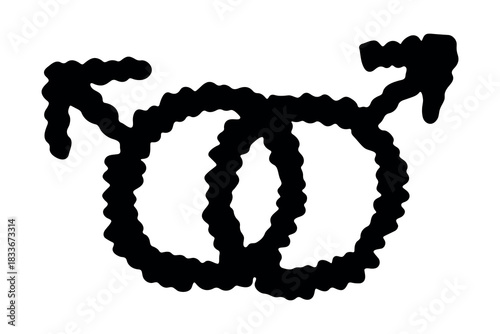 Hand drawn homosexual identity sign Symbol used to represent sex and gender