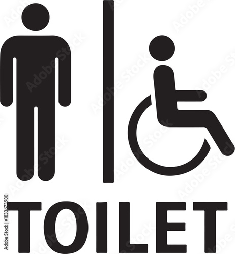 PrintAccessible men s and standard toilet sign
