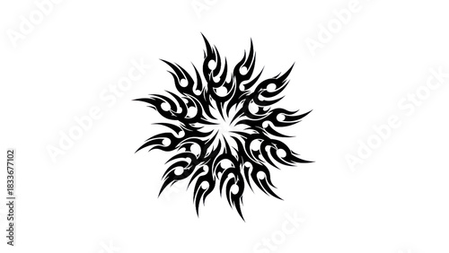 Tribal Sun Mandala Vector Design