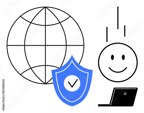 Cybersecurity concept. Cybersecurity ensures data privacy and secure online communication. Cybersecurity protects digital interactions for global networks and personal technology use. For fintech