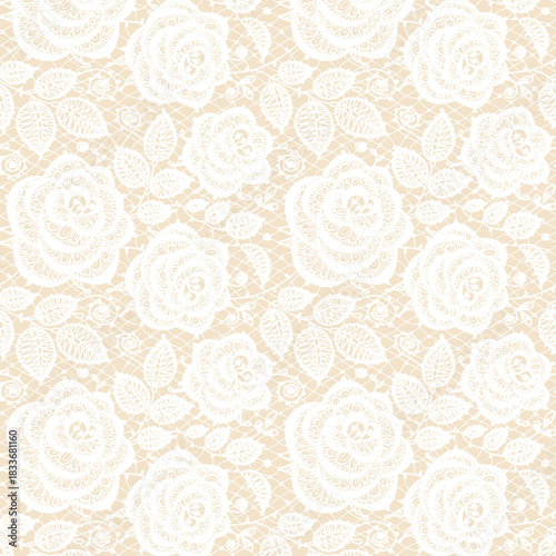 Elegant White Lace Rose Floral Design