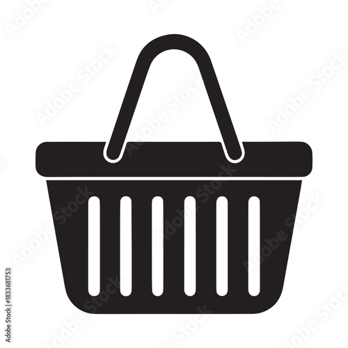 shopping basket icon silhouette vector illustration