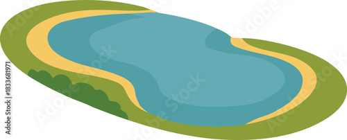 Kidney shaped pond top view