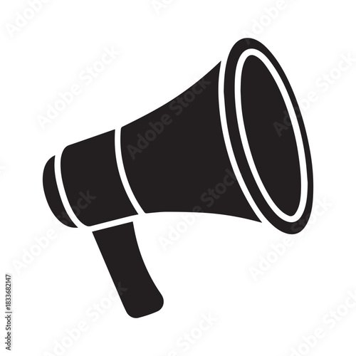 megaphone stencil icon silhouette vector illustration