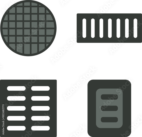 Assorted sewer and storm drain grates