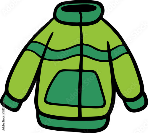 Green padded winter jacket