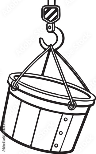 Vector illustration of a pirate ship with a crown symbol and gold objects design