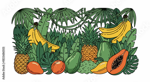 Vibrant tropical fruit assortment.