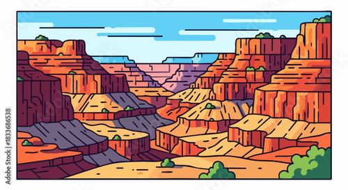 Grand Canyon National Park Arizona USA Scenic Landscape.