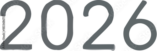 Two thousand twenty six 2026 year new year shapes colorful bright future date