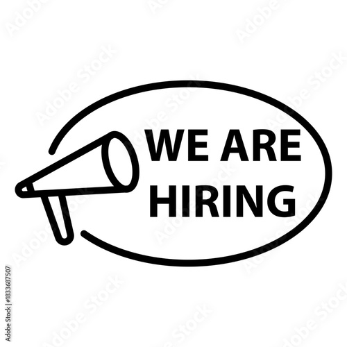 we're hiring icon vector design  template simple and modern