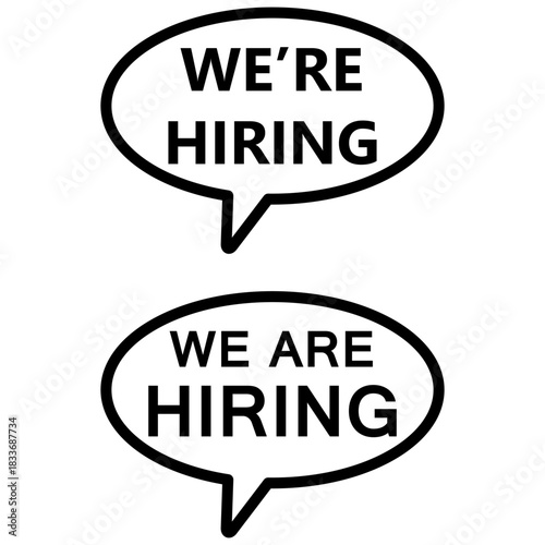 we're hiring icon vector design  template simple and modern