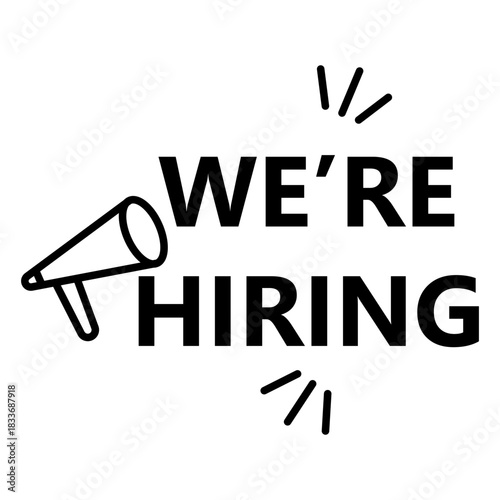 we're hiring icon vector design  template simple and modern