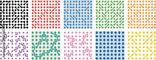 Seamless Patterns of Dotted Lines with Circular Connections for Graphic Design