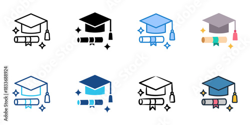 Bachelor party icon set multiple style vector collection. Editable Stroke 
