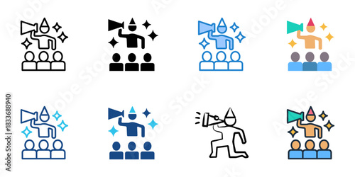 Bridal shower icon set multiple style vector collection. Editable Stroke 
