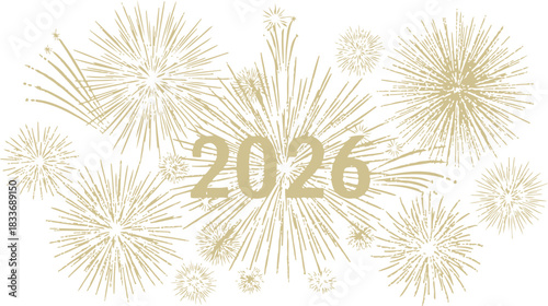 2025 2026 new year golden ribbon celebration future event date holiday card
